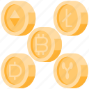 tokens, bitcoin, crypto, money, currency, digital, mining