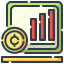 graph, coin, price, chart, analytics, diagram, data 