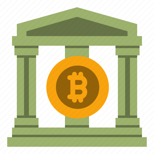 Bitcoin, banking, investment, bank, building icon - Download on Iconfinder
