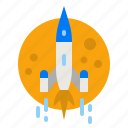 rocket, fly, moon, transportation, space
