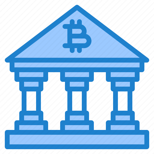 Bank, bitcoin, cryptocurrency, building, digital, currency icon - Download on Iconfinder