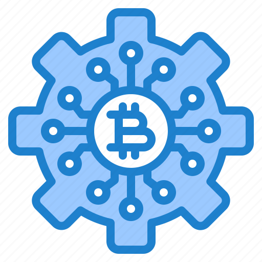 Gear, bitcoin, cryptocurrency, coin, digital, currency icon - Download on Iconfinder