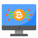 computer, bitcoin, cryptocurrency, coin, digital, currency