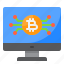 computer, bitcoin, cryptocurrency, coin, digital, currency 