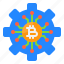 gear, bitcoin, cryptocurrency, coin, digital, currency 