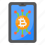 mobilephone, bitcoin, cryptocurrency, coin, digital, currency 
