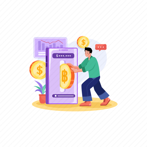 Cryptography, currency, crypto, finance, money, digital, bitcoin illustration - Download on Iconfinder