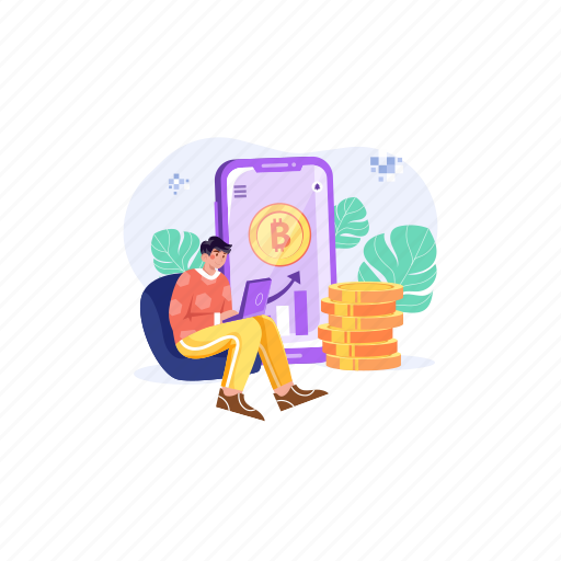 Bitcoin, coin, crypto, currency, market, money, profit illustration - Download on Iconfinder