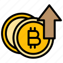 cryptocurrency, crypto, digital, currency, bitcoin, arrow, up