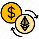 cryptocurrency, crypto, currency, dollar, ethereum, exchange, arrow