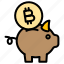 cryptocurrency, crypto, digital, currency, bitcoin, piggy bank, savings 
