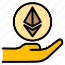 cryptocurrency, crypto, digital, currency, ethereum, hand, money