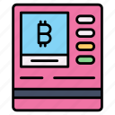 bitcoin, atm, machine, withdraw, digital, money, currency