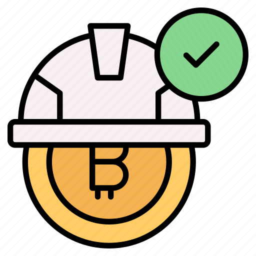 Proof of work, cryptocurrency, bitcoin, currency, helmet, money, exchange icon - Download on Iconfinder