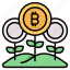 bitcoin, farming, growth, cryptocurrency, plant, crypto, farm 