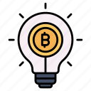 bitcoin, cryptocurrency, idea, crypto, bulb, innovation, light