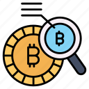 bitcoin, research, cryptocurrency, crypto, exploration, magnifier, analysis