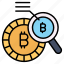 bitcoin, research, cryptocurrency, crypto, exploration, magnifier, analysis 