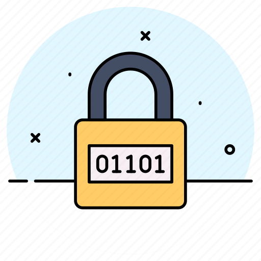 Encryption, security, padlock, binary, code, digital, protection icon - Download on Iconfinder