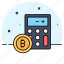 bitcoin, calculator, accounting, calculation, reckoner, cryptocurrency, totalizer 