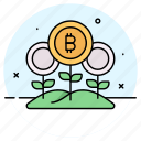 bitcoin, farming, growth, cryptocurrency, plant, crypto, farm