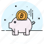 bitcoin, deposit, piggy, bank, cryptocurrency, savings, investment 