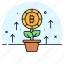 bitcoin, farming, growth, cryptocurrency, plant, crypto, farm 