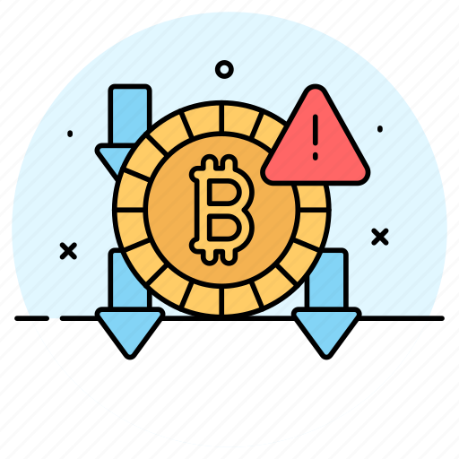 Bitcoin, cryptocurrency, fraud, crises, crypto, alert, warning icon - Download on Iconfinder