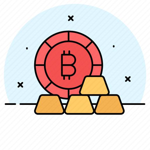Gold, ingots, bars, bitcoin, billion, wealth, business icon - Download on Iconfinder