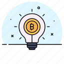 bitcoin, cryptocurrency, idea, crypto, bulb, innovation, light