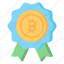 bitcoin, badge, reward, award, prize, achievement, crypto 