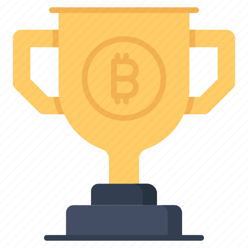 Bitcoin, reward, trophy, cryptocurrency, prize, award, competition icon - Download on Iconfinder