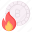 bitcoin, cryptocurrency, loss, crises, crypto, fire, flame 