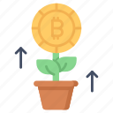 bitcoin, farming, growth, cryptocurrency, plant, crypto, farm