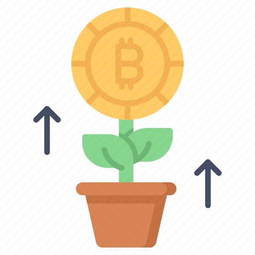 Bitcoin, farming, growth, cryptocurrency, plant, crypto, farm icon - Download on Iconfinder