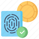 biometric, verification, digital, electronic, fingerprint, cryptocurrency, identification