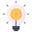 bitcoin, cryptocurrency, idea, crypto, bulb, innovation, light 