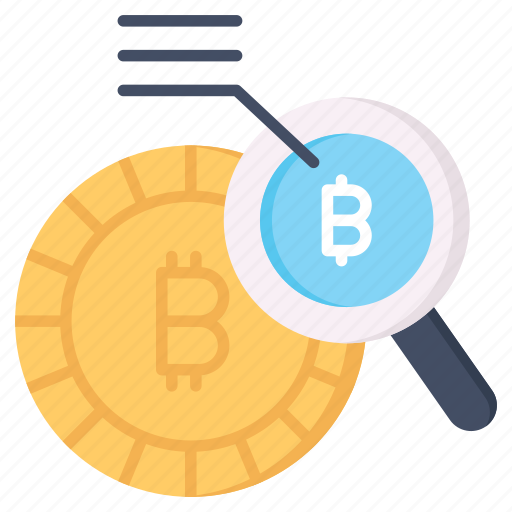 Bitcoin, research, cryptocurrency, crypto, exploration, magnifier, analysis icon - Download on Iconfinder