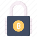 bitcoin, cryptocurrency, digital, lock, access, padlock, latch