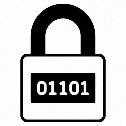 Encryption, security, padlock, binary, code, digital, protection icon - Download on Iconfinder