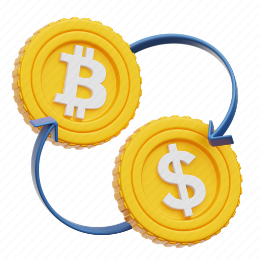 Crypto, exchange, bitcoin, dollar, cryptocurrency 3D illustration - Download on Iconfinder
