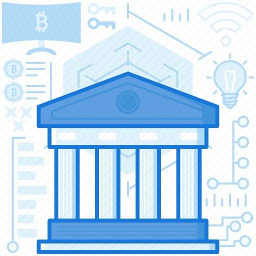 Bank, bitcoin, building, cryptocurrency, currency, finance, money icon - Download on Iconfinder
