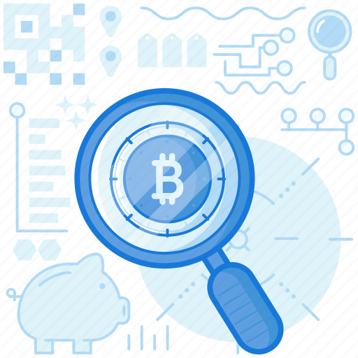 Bank, banking, bitcoin, find, magnifier, piggy, search icon - Download on Iconfinder