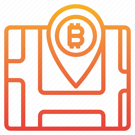 Bitcoin, cryptocurrency, location, map, money icon - Download on Iconfinder
