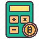 bitcoin, calculator, cryptocurrency, money