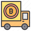 bitcoin, cart, cryptocurrency, money