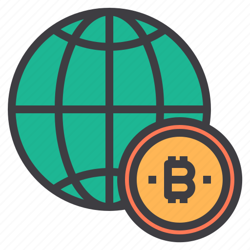 Bitcoin, cryptocurrency, money, world icon - Download on Iconfinder