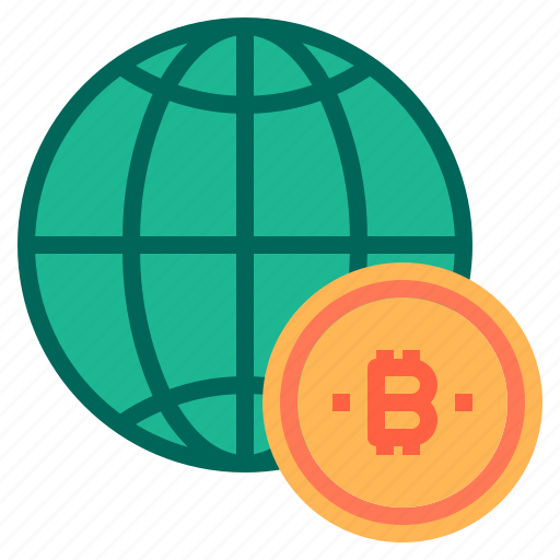 Bitcoin, cryptocurrency, money, world icon - Download on Iconfinder