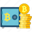 bitcoin, coins, cryptoicons, safe, stack, storage 