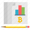 bitcoin, chart, cryptoicons, graph, ledger, pencil, report